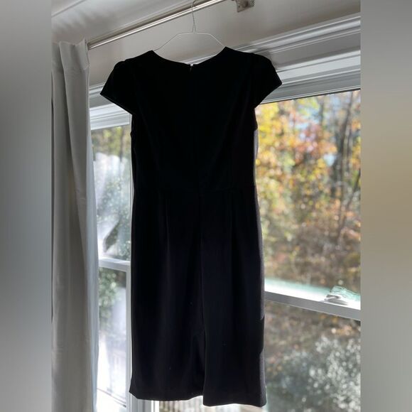 Betsey Johnson Womens Crepe Puff Sleeves Sheath Dress Black 8 - Picture 4 of 7